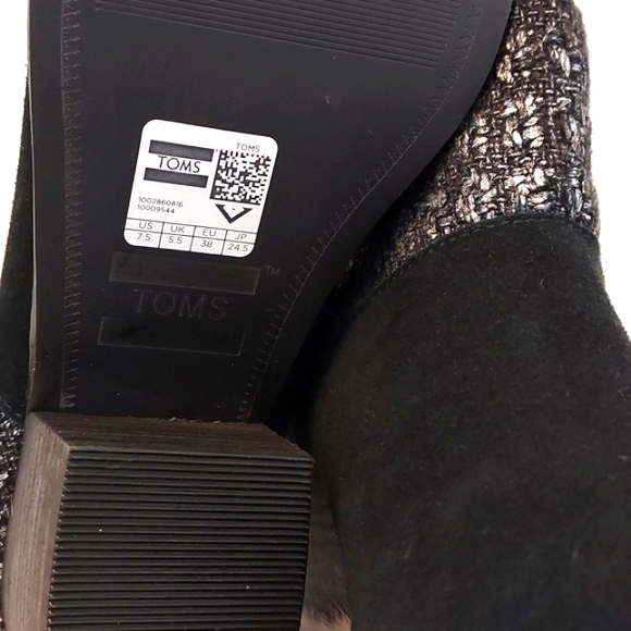 Womens Tom's Black Suede Booties - Picture 9 of 9